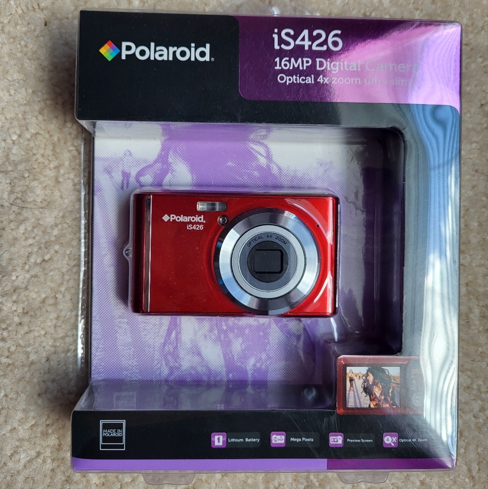 Polaroid iS426 Red Digital Camera With Sandisk 16 GB